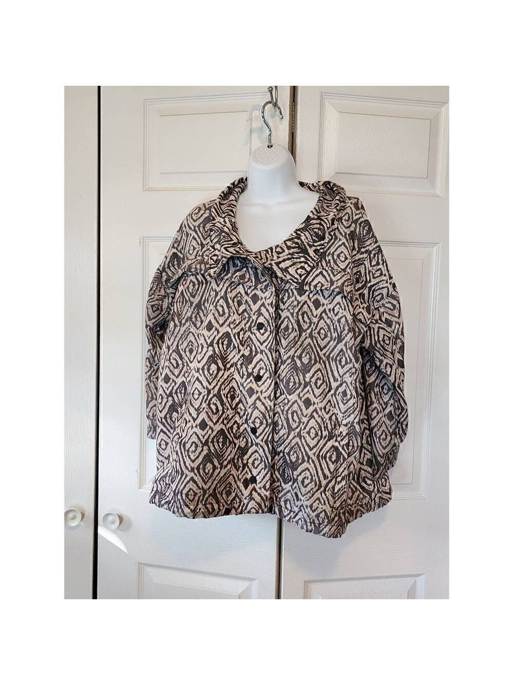 NYDJ Diamond Wood Trench Coat Gray Peach XL